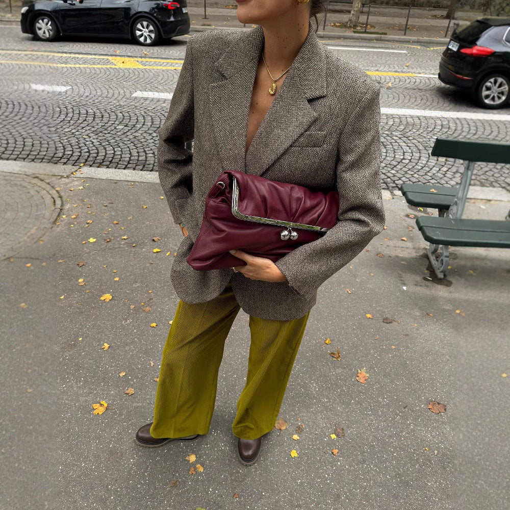 Herringbone Knit Blazer Jacket