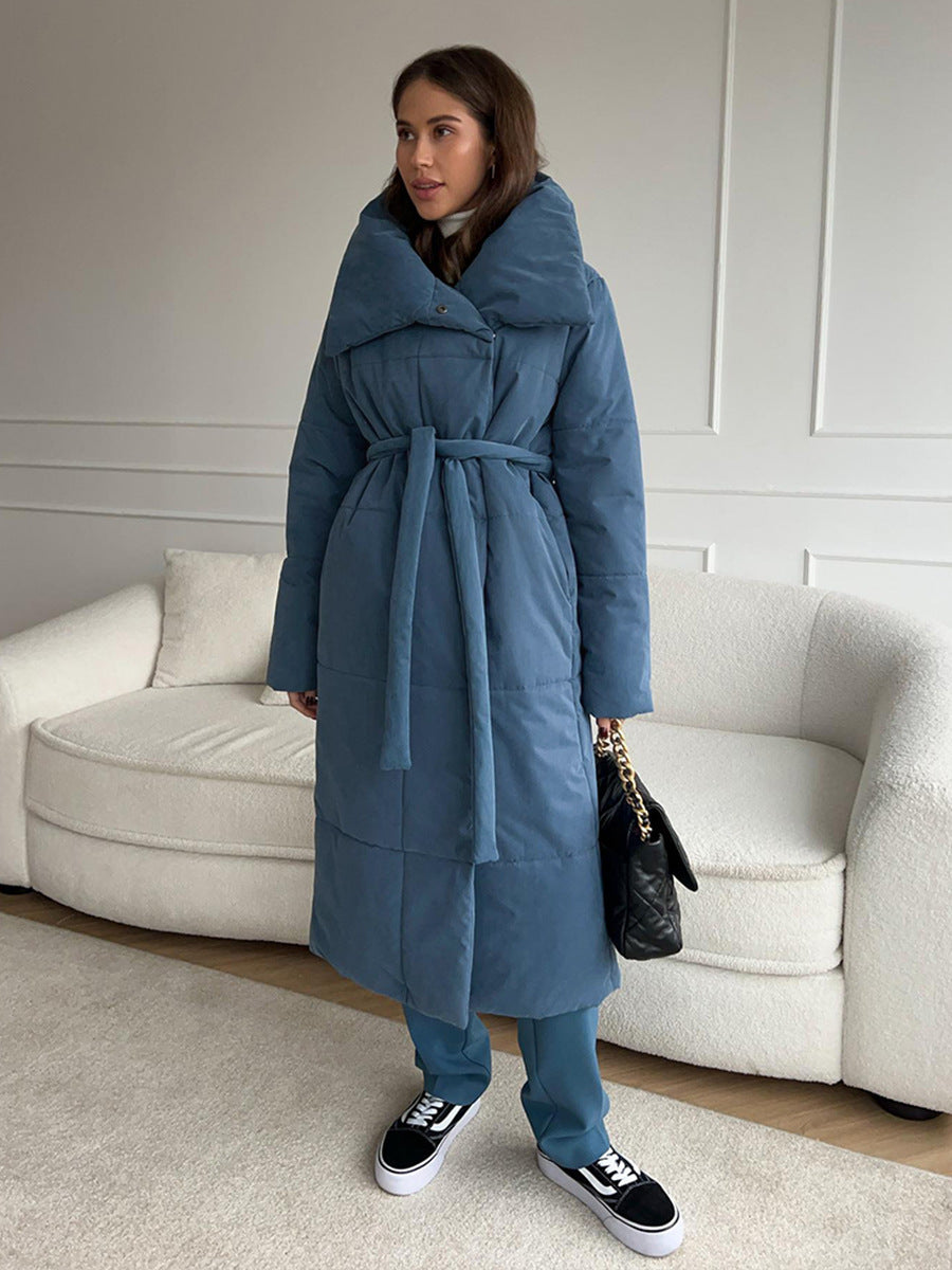 Belted Long Puffer Coat