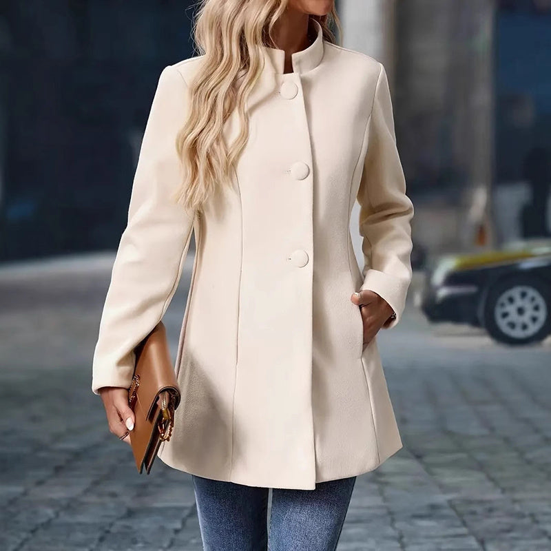 Elegant Single-Breasted Tailored Winter Coat