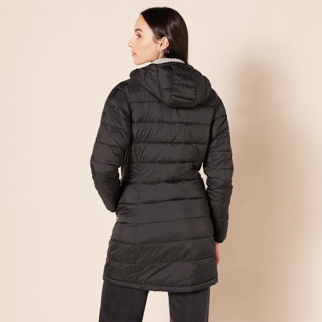 Lightweight Hooded Mid-Length Puffer Coat