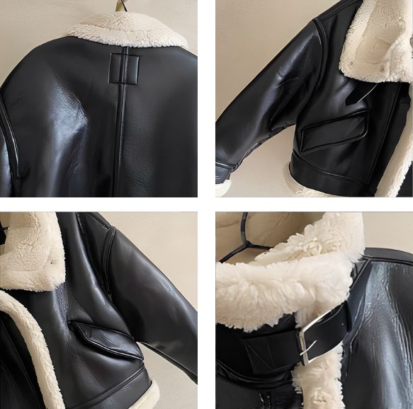 Faux Leather Puffer Jacket