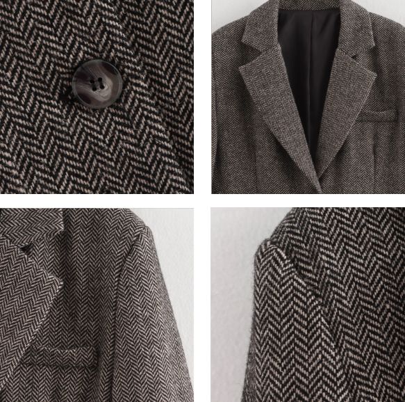 Herringbone Knit Blazer Jacket