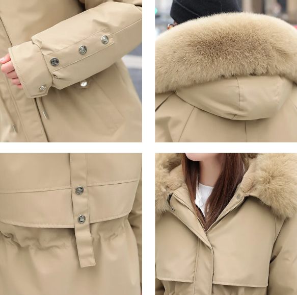 Faux Fur Collar Quilted Winter Parka