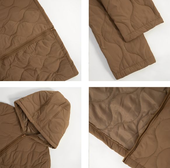 Quilted Hooded Mid-Length Puffer Coat