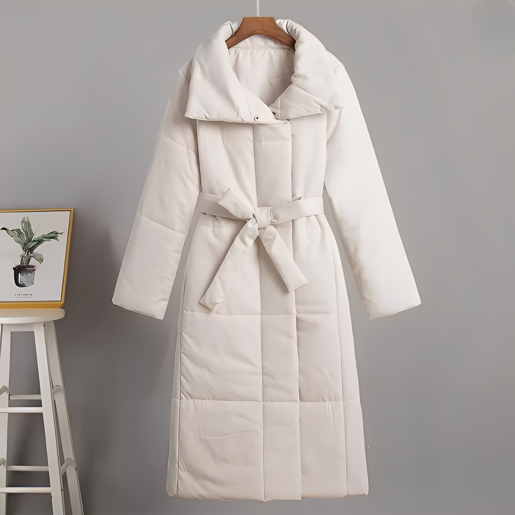 Belted Long Puffer Coat