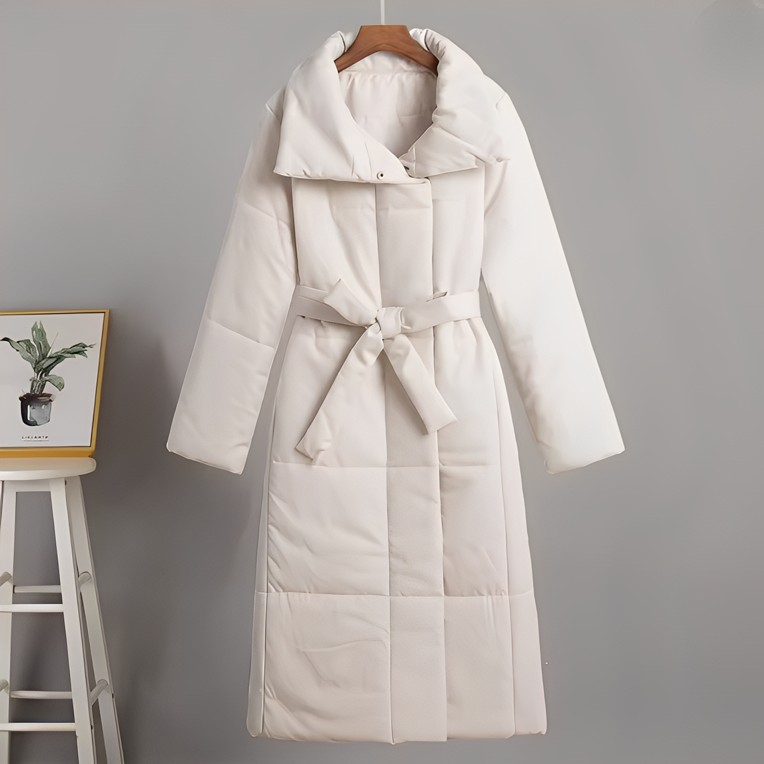 Belted Long Puffer Coat