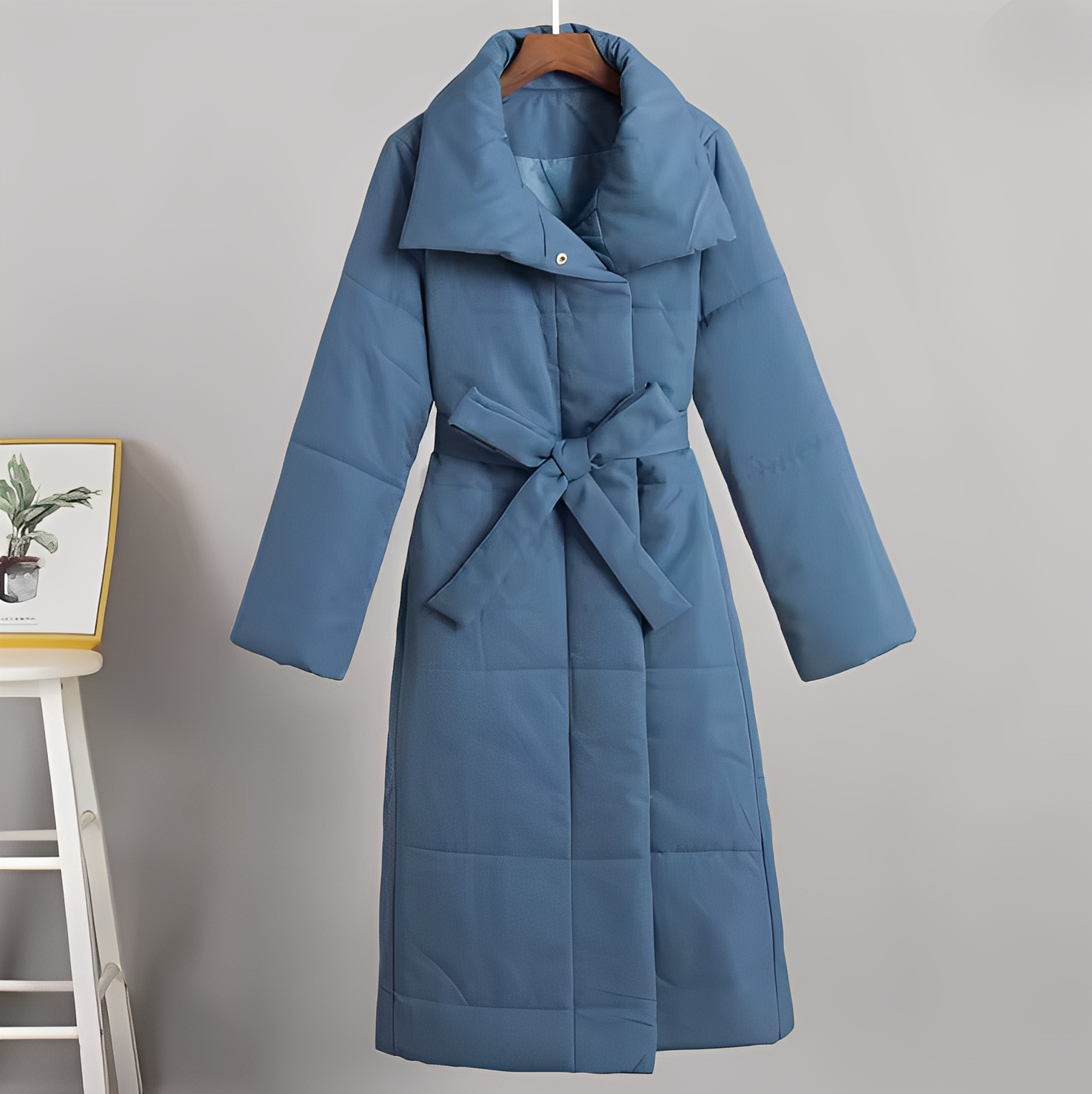 Belted Long Puffer Coat
