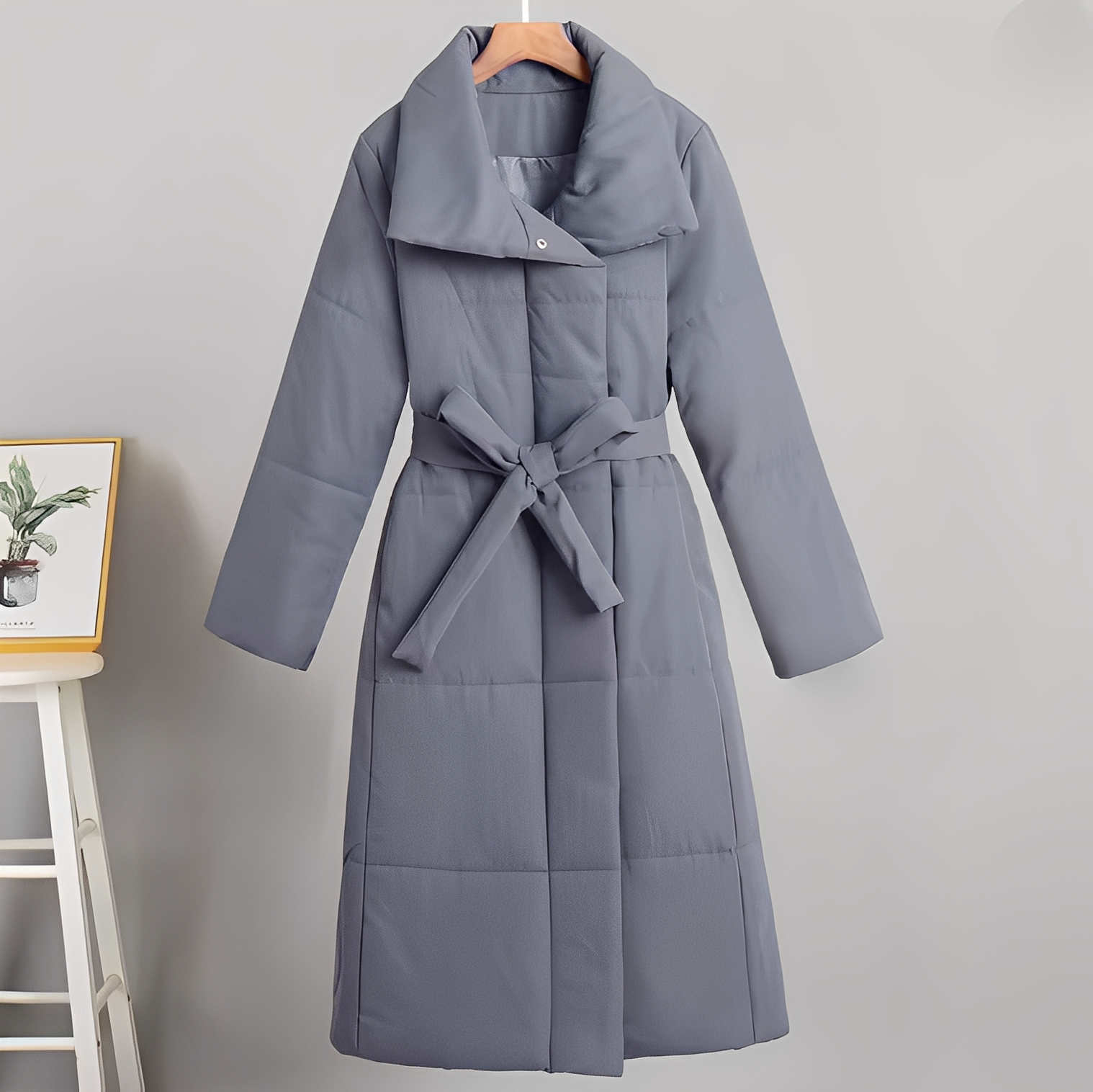 Belted Long Puffer Coat