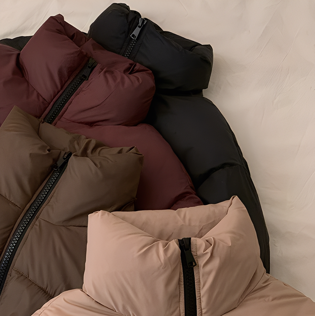 Cropped Stand Collar Puffer Jacket