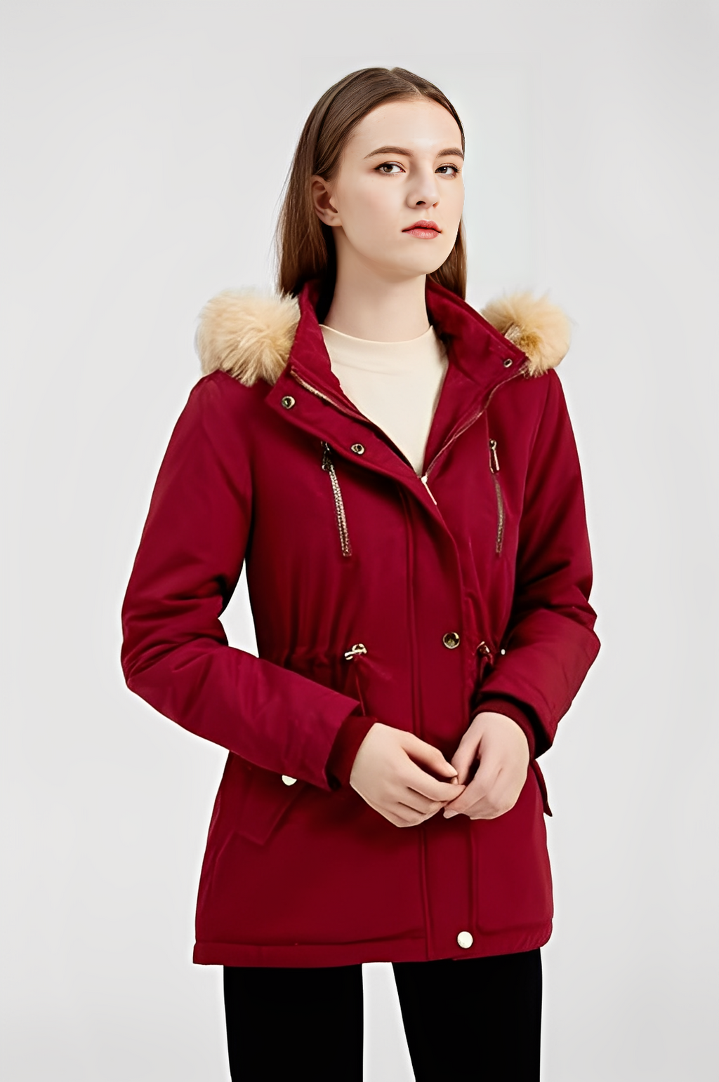 Detachable Fur Hood Winter Parka