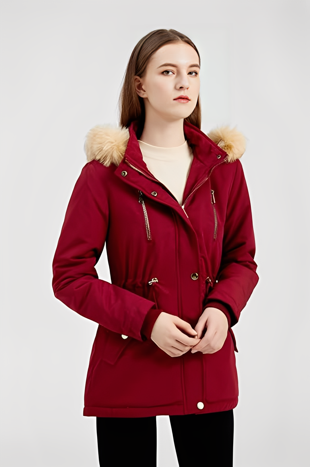 Detachable Fur Hood Winter Parka