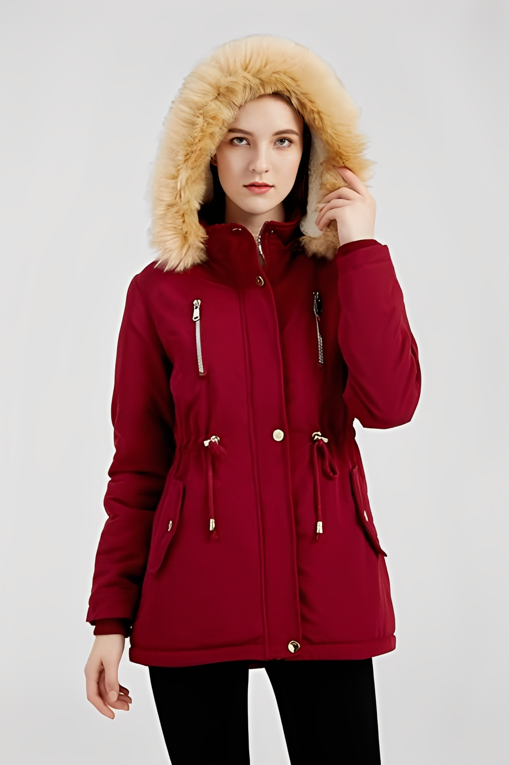 Detachable Fur Hood Winter Parka