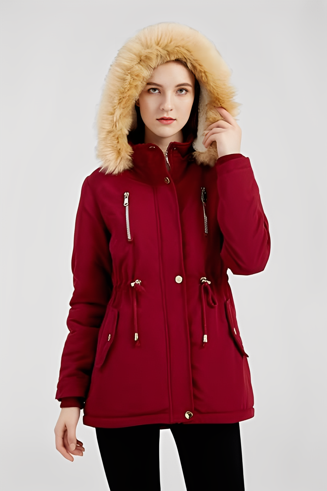 Detachable Fur Hood Winter Parka