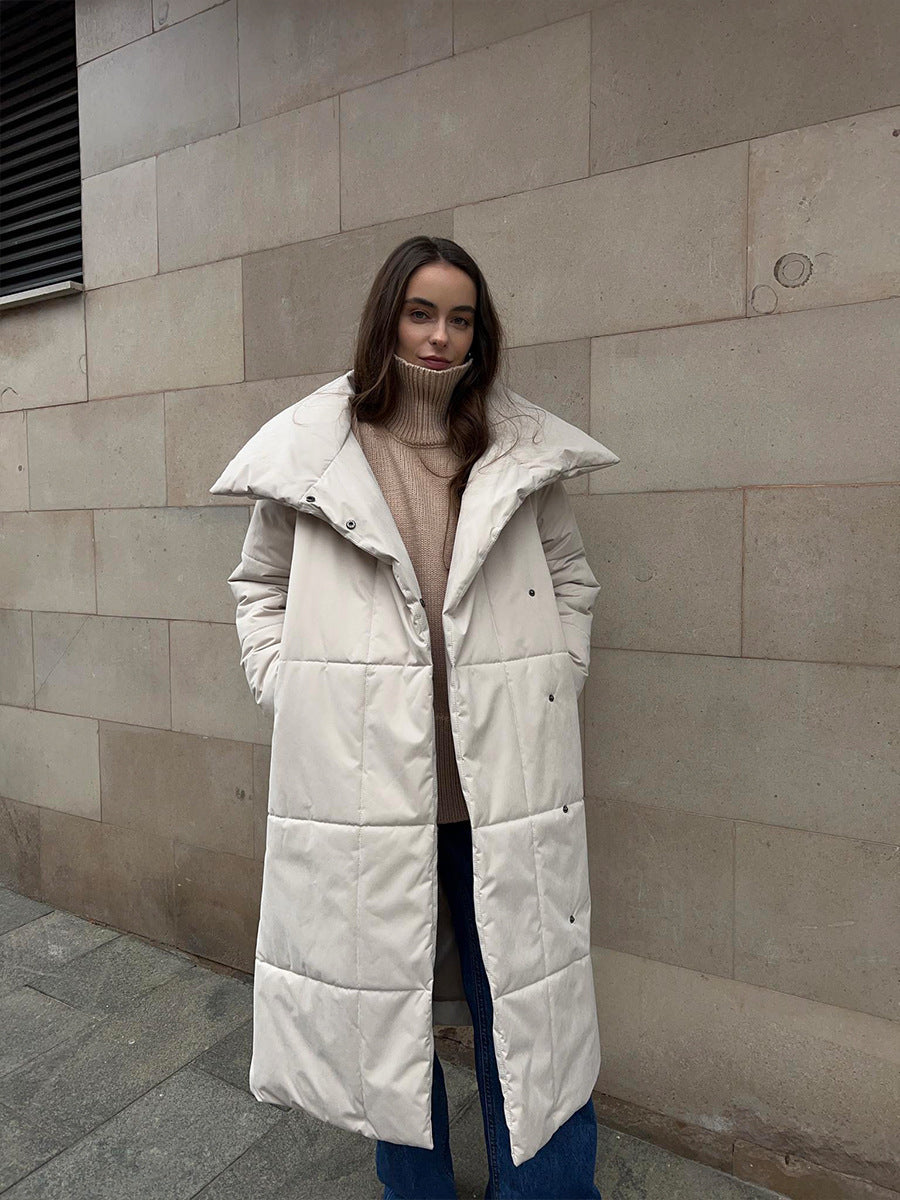 Belted Long Puffer Coat