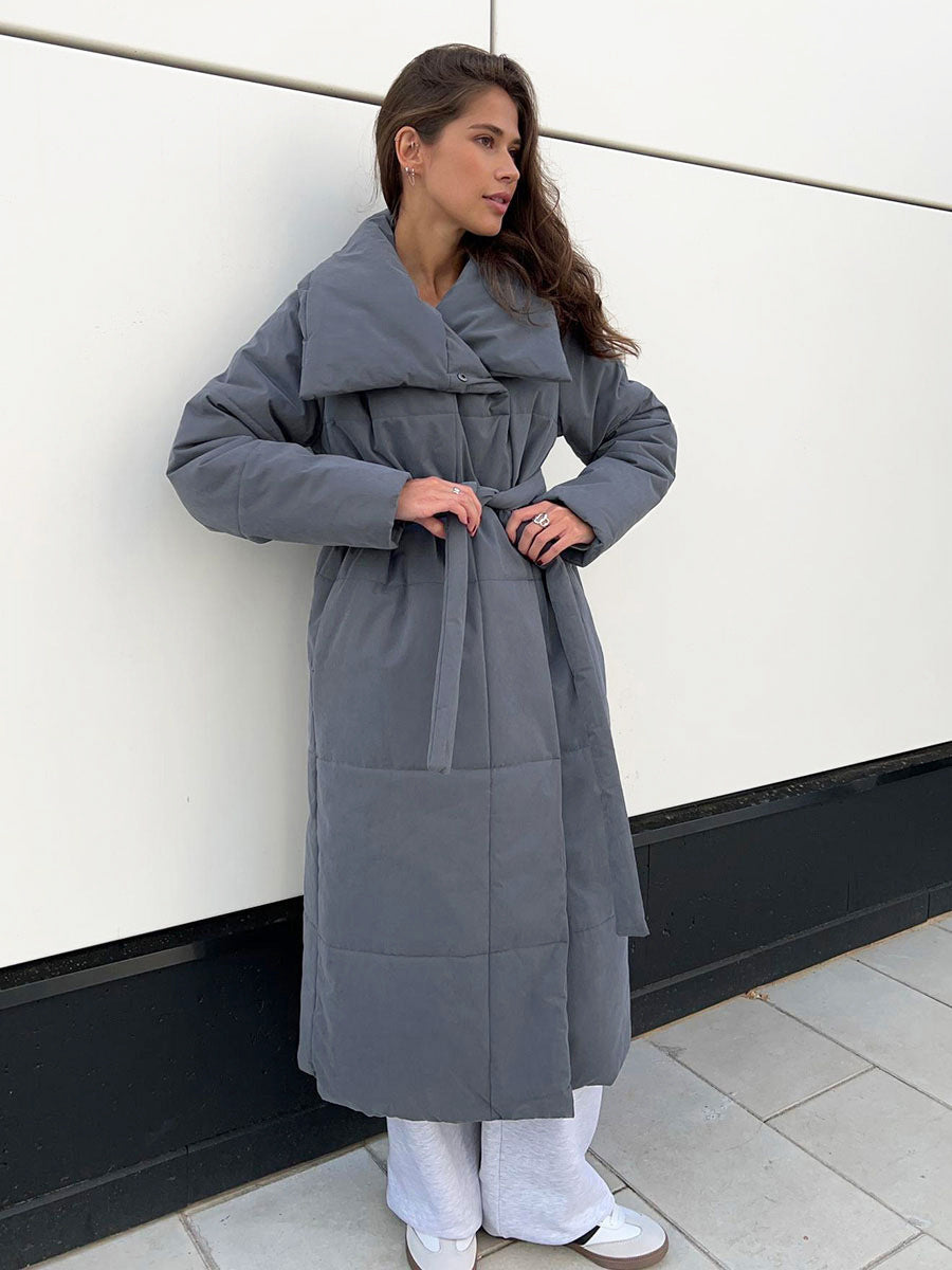 Belted Long Puffer Coat