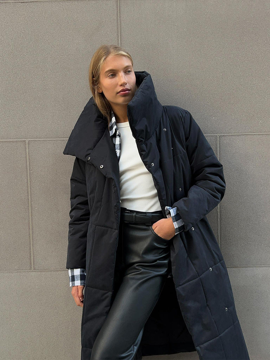 Belted Long Puffer Coat