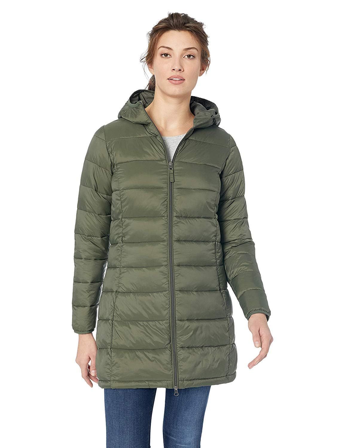 Lightweight Hooded Mid-Length Puffer Coat