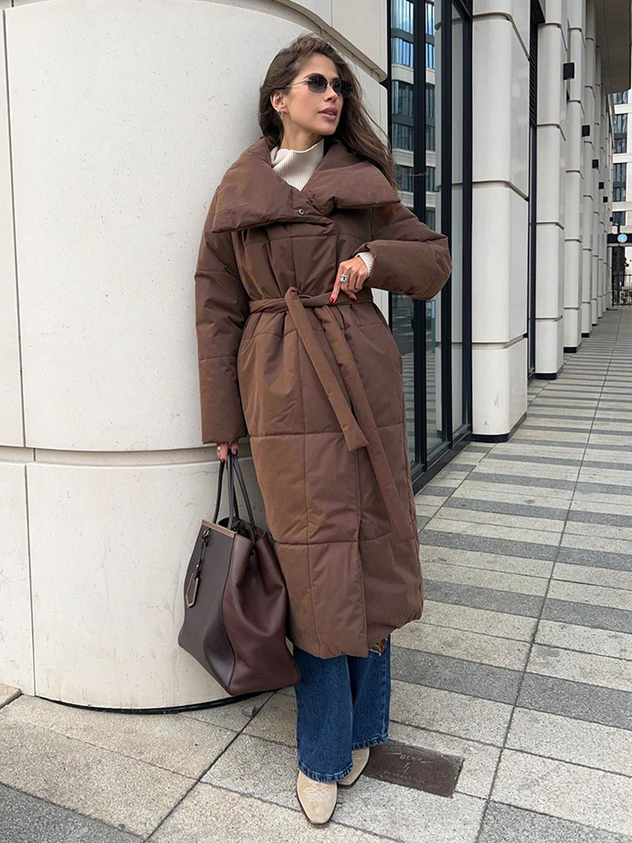 Belted Long Puffer Coat